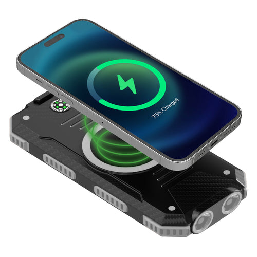 Akashi Batterie de Secours 10000 mAh Solaire Noir - image 2