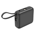 Akashi Batterie de Secours avec câbles USB-C et Lightning intégrés - 10 000 mAh (Noir) - image 1