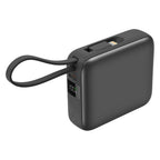 Akashi Batterie de Secours avec câbles USB-C et Lightning intégrés - 10 000 mAh (Noir) - image 1