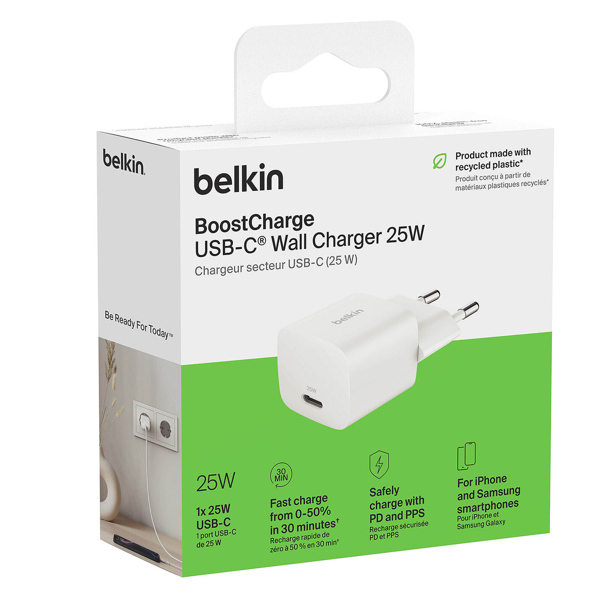 Belkin BoostCharge Chargeur secteur USB-C (25 W) (Blanc) - image 2