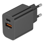 Akashi Chargeur Secteur USB-C 15W + USB-A (Noir) - image 1