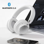 Akashi Casque Audio sans Fil Bluetooth 5.3 avec Microphone Intégré Autonomie 30h Blanc - image 3