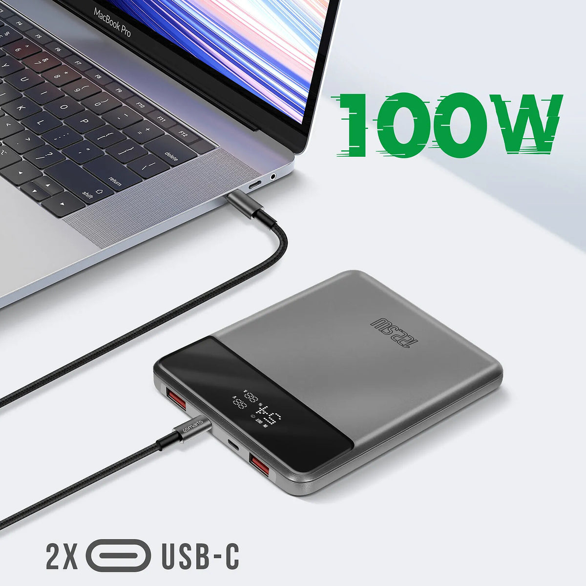 4smarts Powerbank 20000mAh 2 USB-C 100W + 2 USB 22.5W Enterprise Slim Gris - image 3